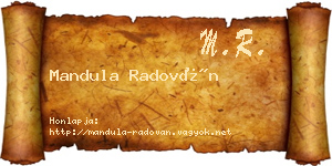 Mandula Radován névjegykártya
